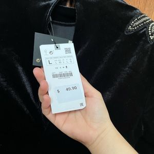 Zara Black Velvet Bodysuit